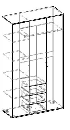 Альтернатива шкаф трехстворчатый в Верхоянске - verhoyansk.mebelnovo.ru | фото